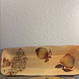 Rustic Italian Style Tan Fruit Design Serving Platter